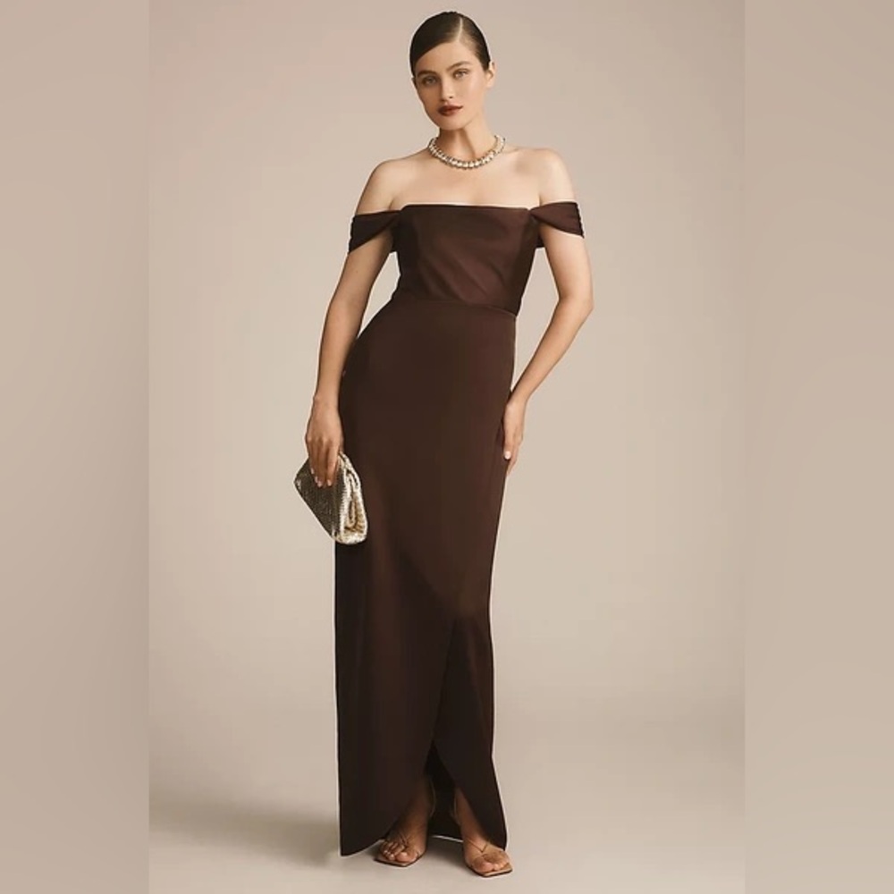 BHLDN Strapless Chocolate Gown Cleo